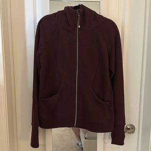 Lulu Lemon Scuba Full Zip Hoodie. Size 12. Maroon.